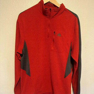 Nike ACG Men's 1/4 Zip Activewear Pullover Red Gray Poly Dri Fit Large